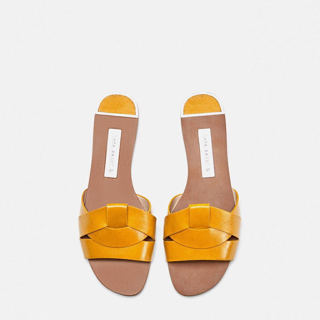 Leather Cross Strap Sandals - 727aaa