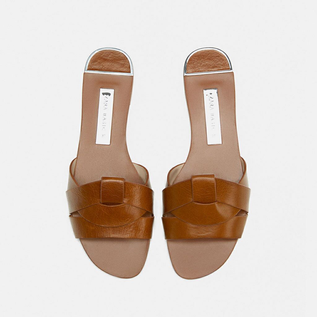 Leather Cross Strap Sandals - 727aaa