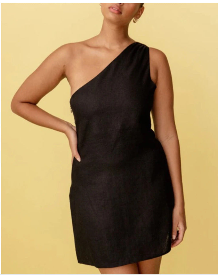 New Women's Slim Fit Slanted Shoulder Dress | Trendy Fashion | Chik Boutik