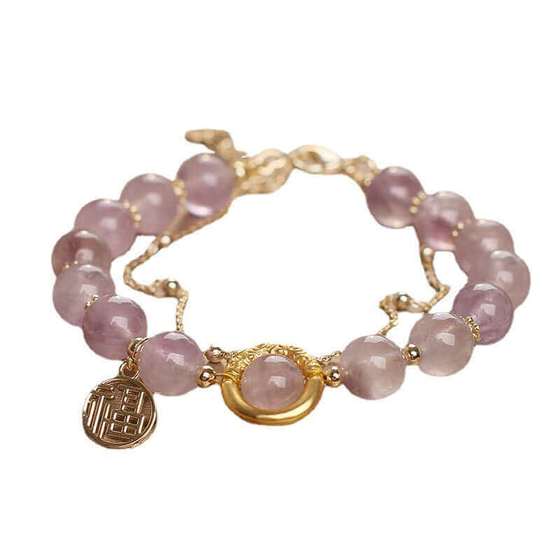 Purple crystal bracelet promoting calmness and balance