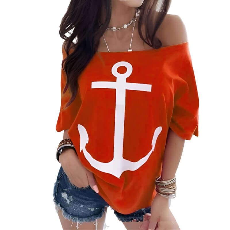 Anchor Off Shoulder Blouse women