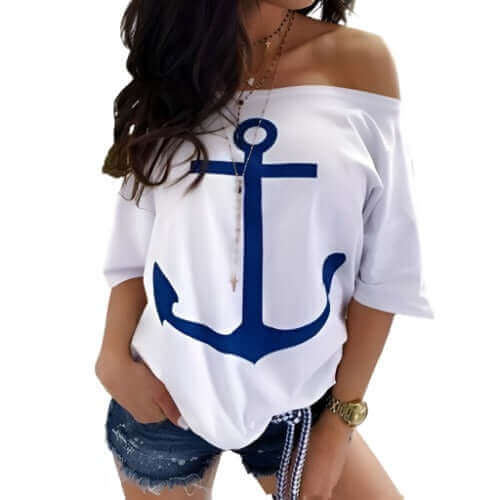 Anchor Off Shoulder Blouse women