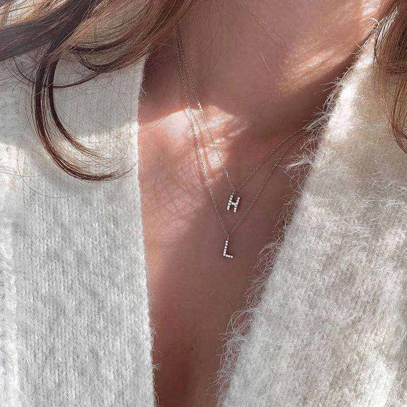 Letter Necklace Minimalist Design