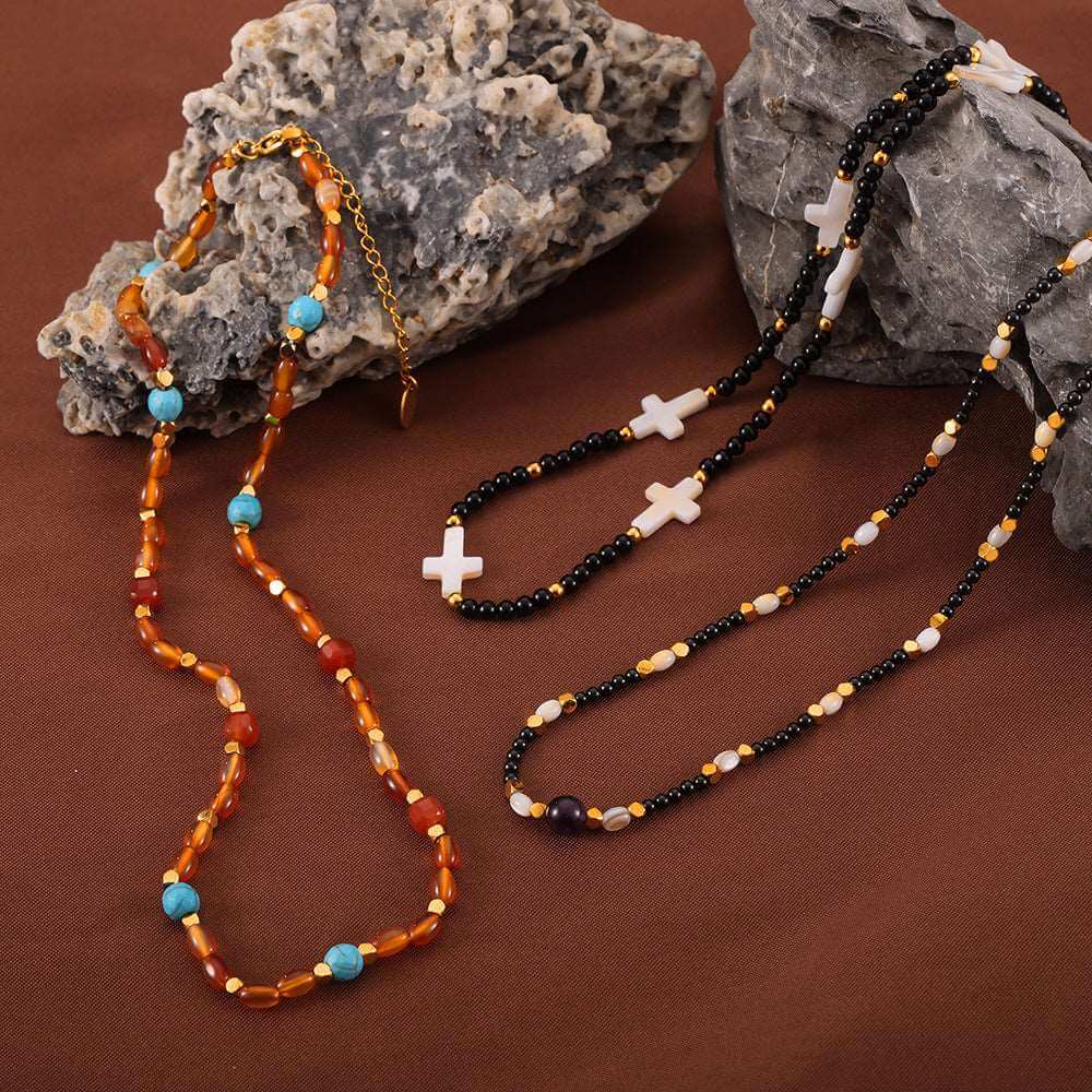 Beaded agate necklace