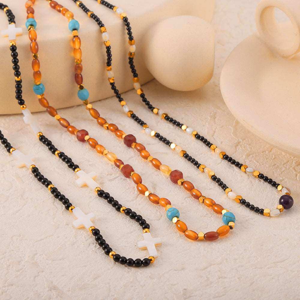 Beaded agate necklace