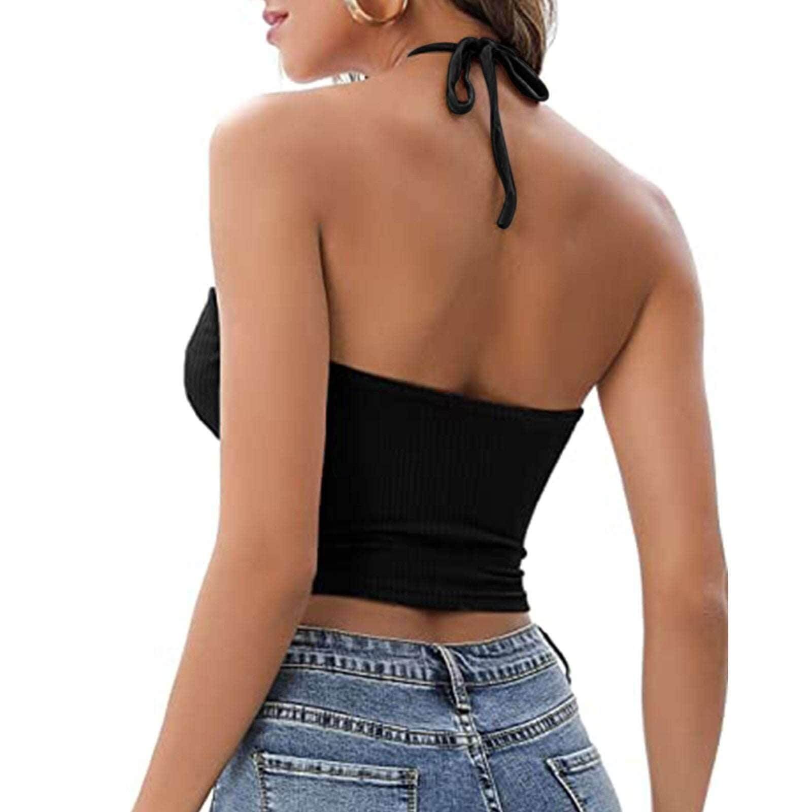 affordable backless top best tops for women Camisole Sexy Hollow Tops cool tops for women Crop Tops Tank Top for Women Halter Neck Crop Top shirt tops for women Summer Tops Loose Fit Cute V Neck