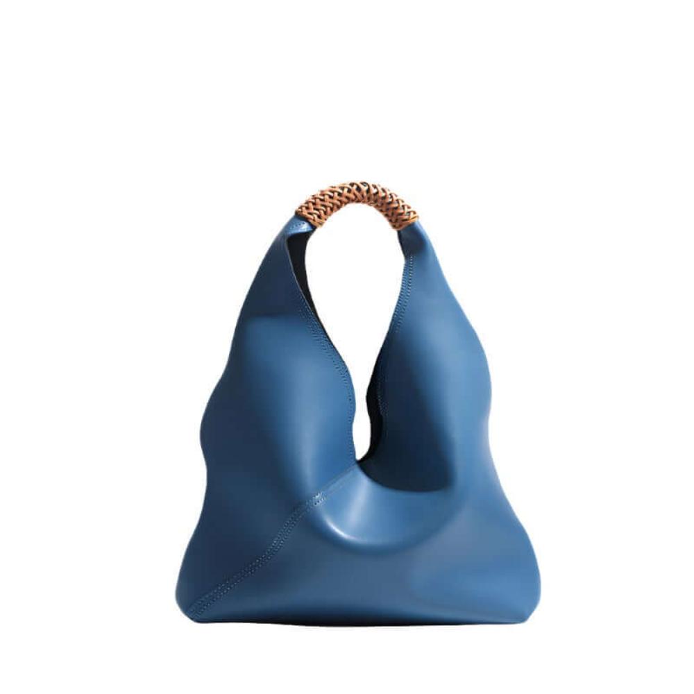 Navy blue hobo purse showcasing its adjustable shoulder strap