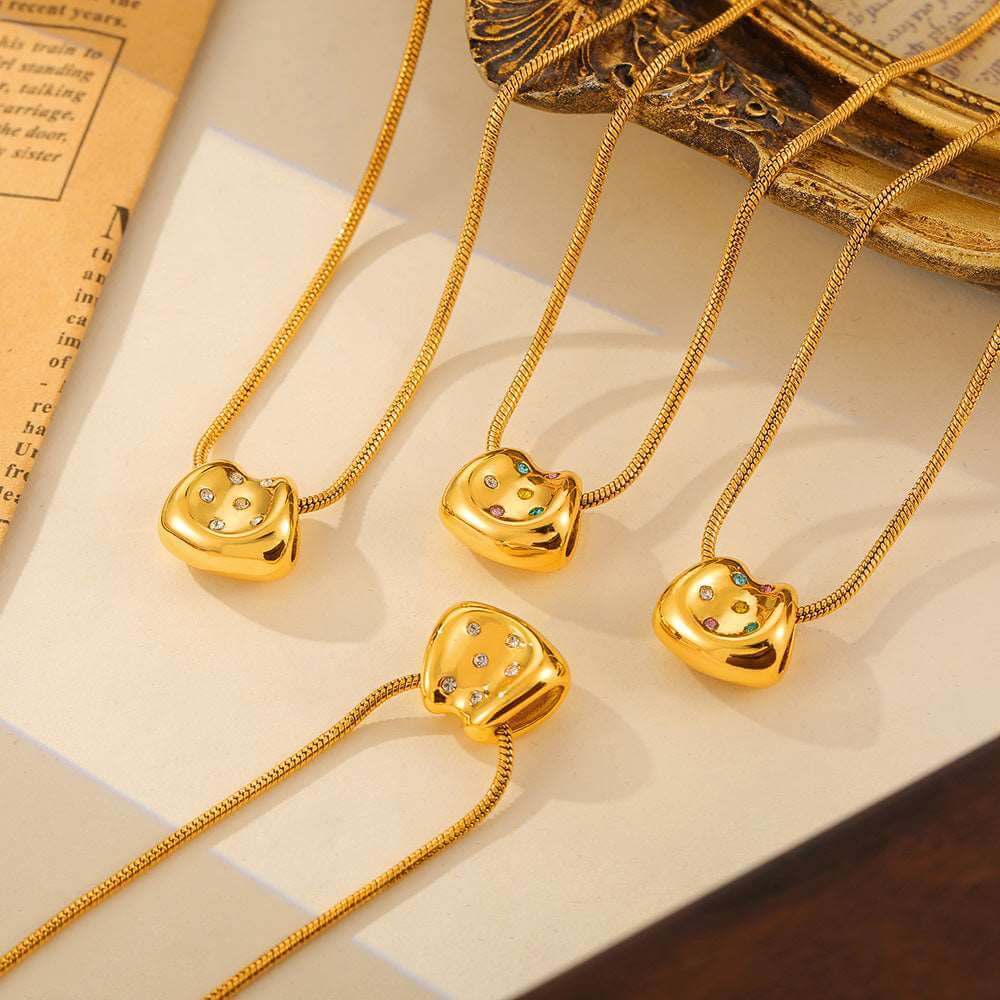 14K Gold Plated Teardrop Shape Pendant Necklace diamond pendant for women gold plated geometric necklaces minimalist pendant for women Stainless Steel Geometric Pendant