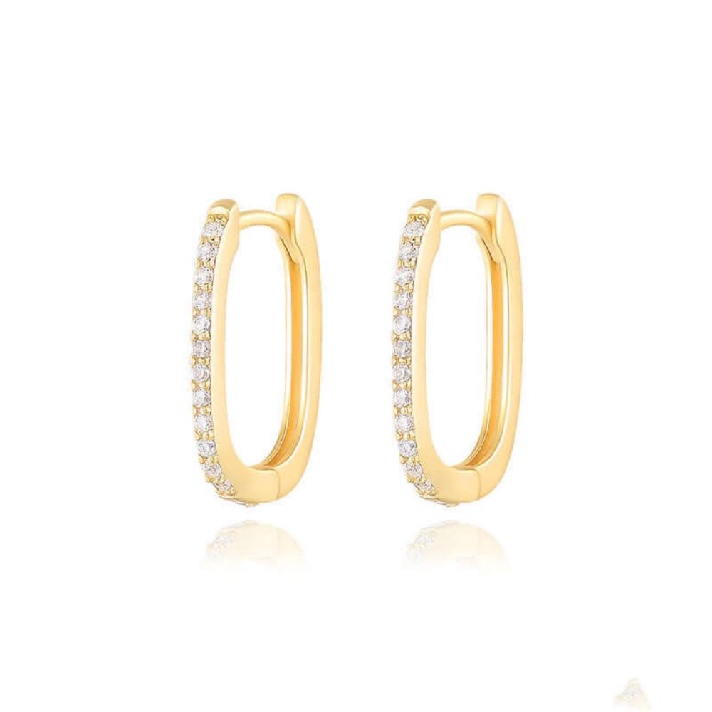 Chic diamond-studded hoop earrings that combine modern design with classic elegance