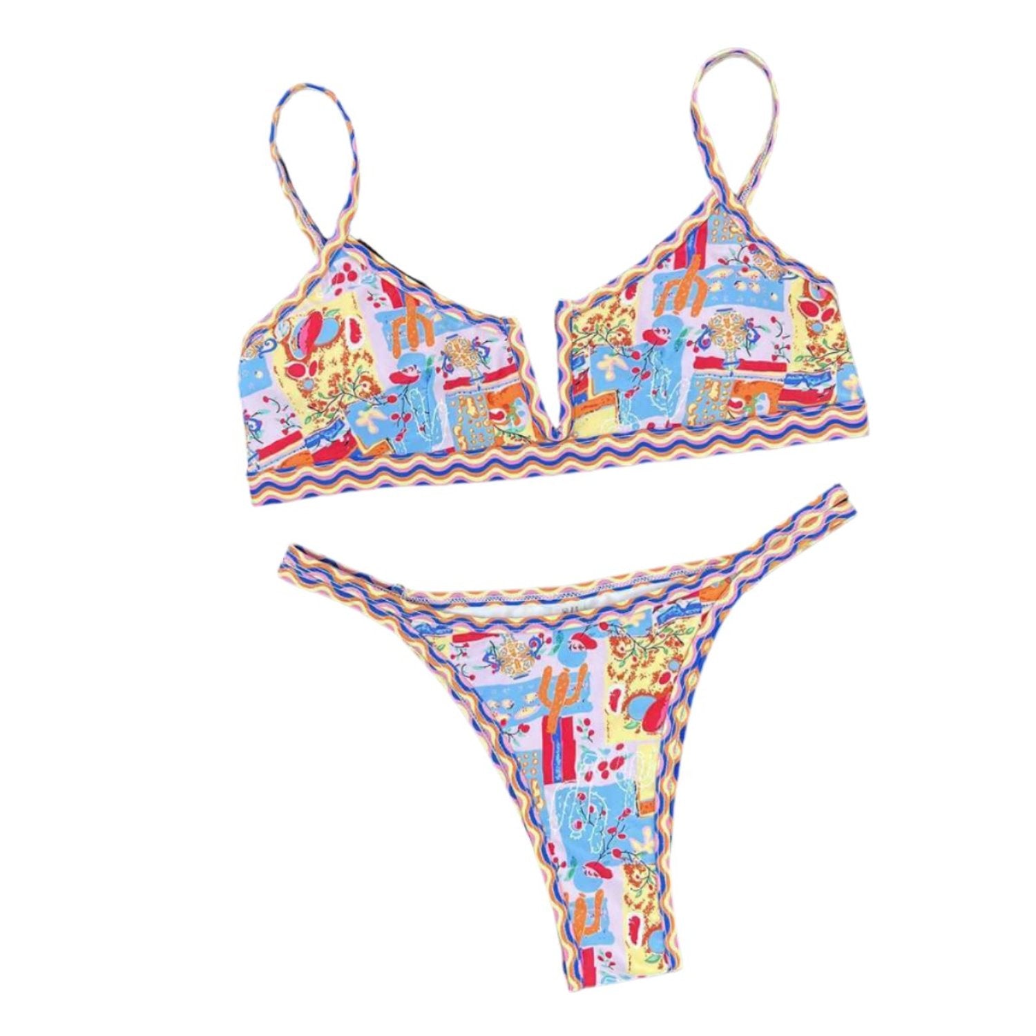 Trendy ethnic printed bikini in various sizes