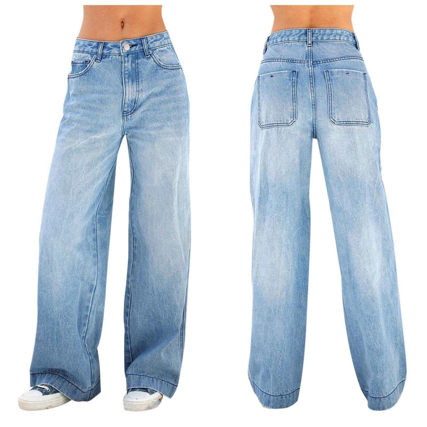 Women’s versatile jeans in dark and light blue 