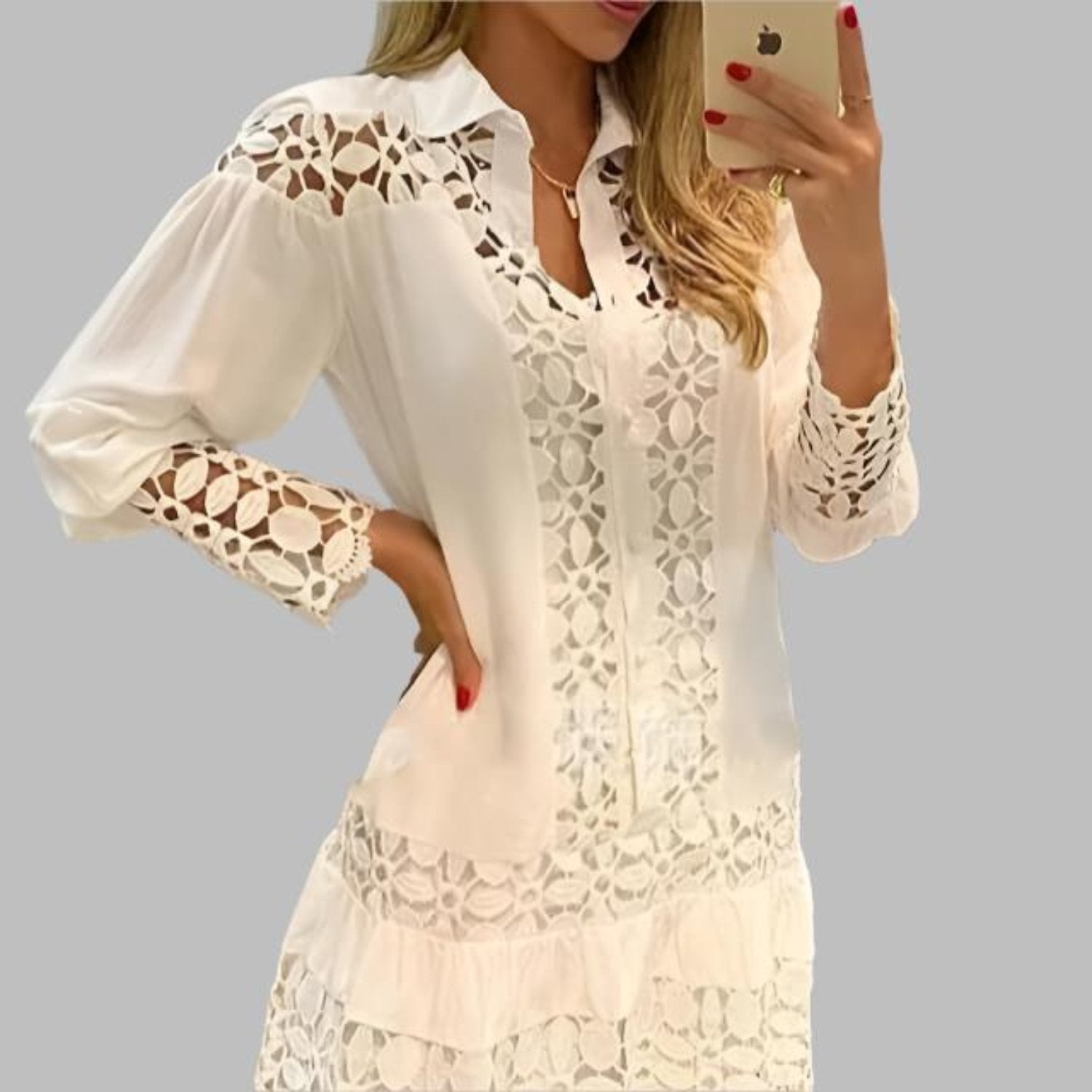 Versatile white mini dress for various occasions