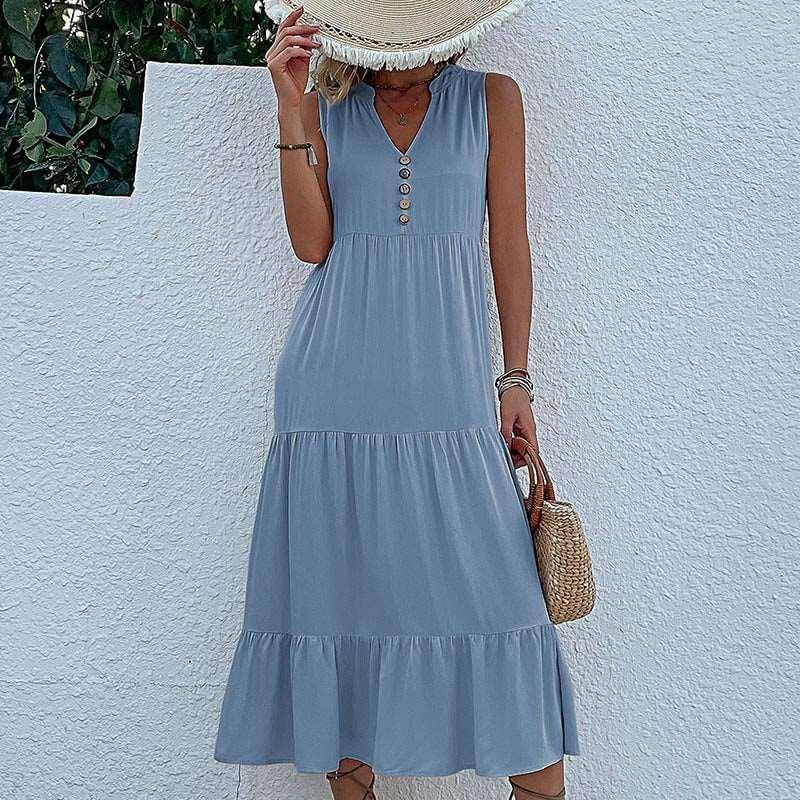 Affordable Fashion Bohemian Dress Boho Style Chic Dress Comfortable Dress Everyday Wear Flowy Dress Hem Dress Lightweight Dress Smock Dress Spring Outfit Stylish Women's Dress. Summer Dress Trendy Dress Vacation Dress Versatile Dress Women's Fashion