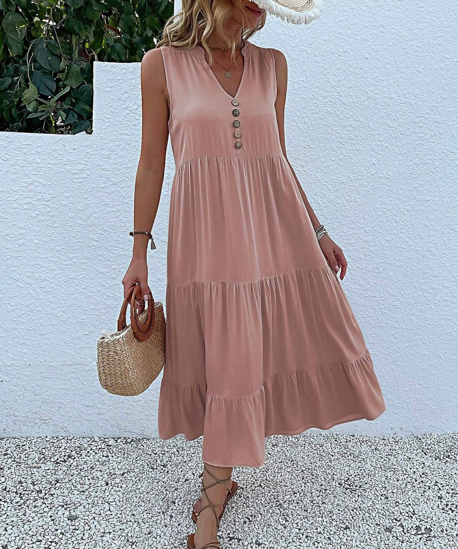 Affordable Fashion Bohemian Dress Boho Style Chic Dress Comfortable Dress Everyday Wear Flowy Dress Hem Dress Lightweight Dress Smock Dress Spring Outfit Stylish Women's Dress. Summer Dress Trendy Dress Vacation Dress Versatile Dress Women's Fashion