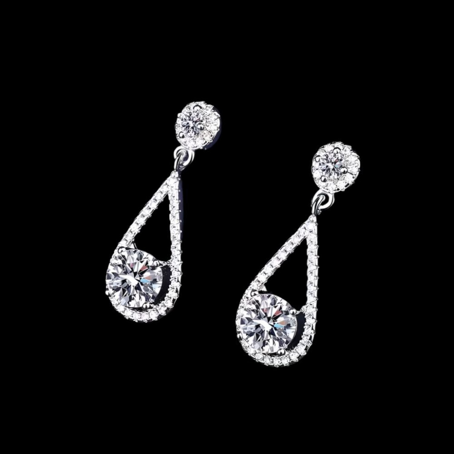 Diamond earrings for the bride