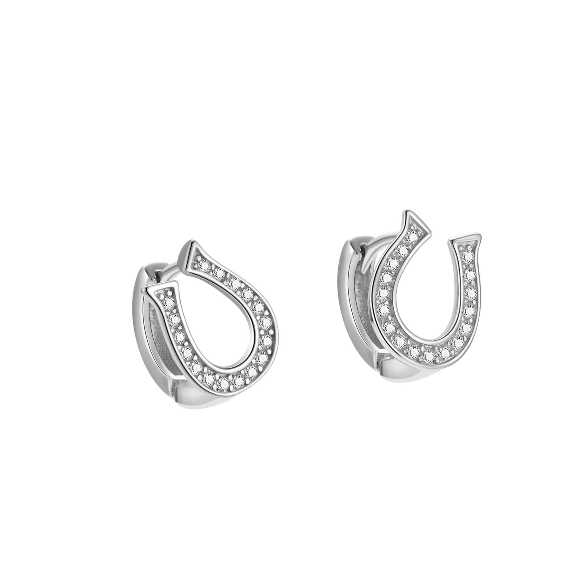 S925 Sterling Silver Diamond-embedded Horseshoe U-shaped Ear Clip