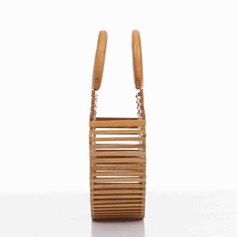 Durable and stylish bamboo basket for carrying beach essentials