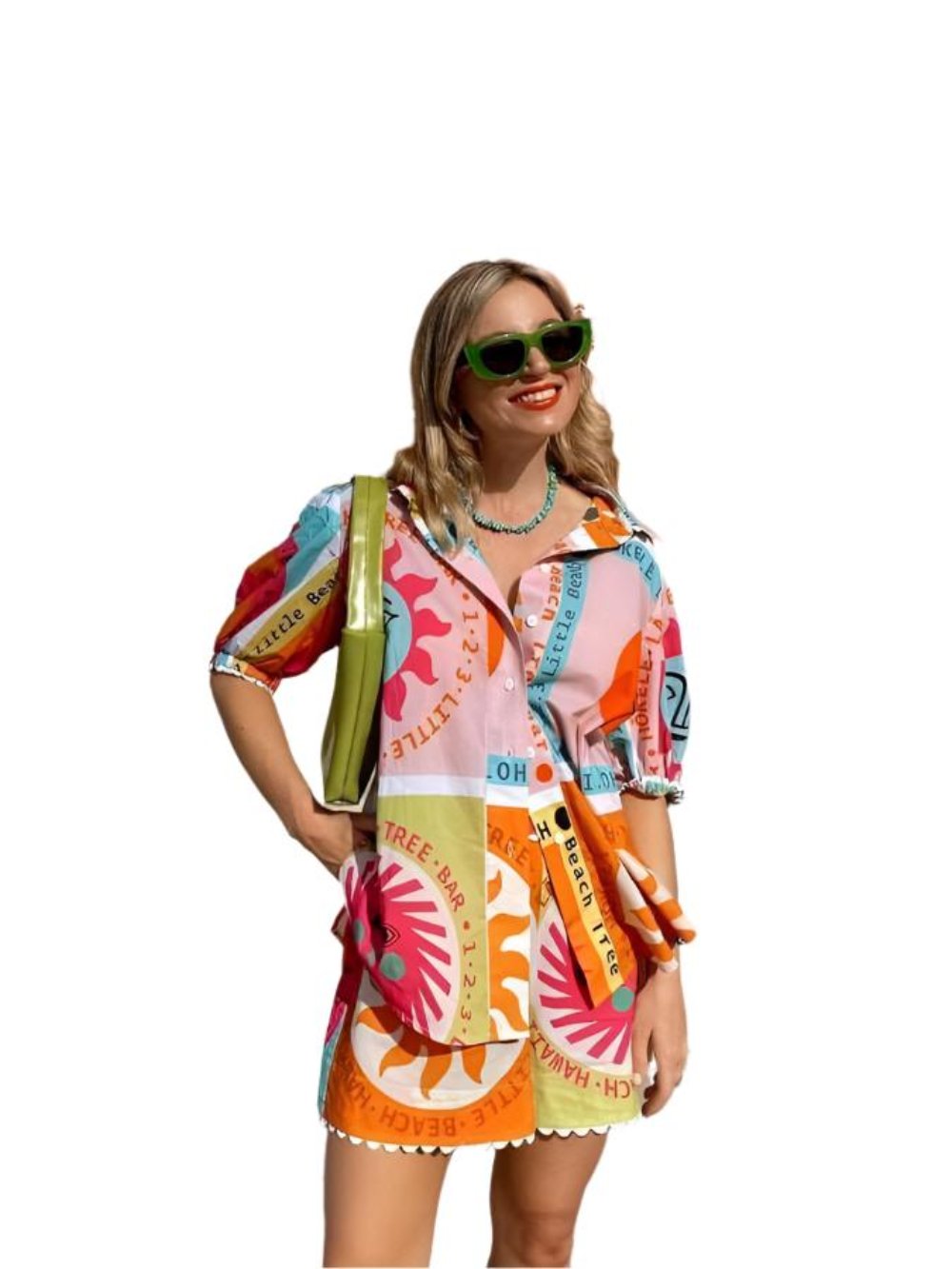 Casual Print Shorts Set in Vibrant Colors