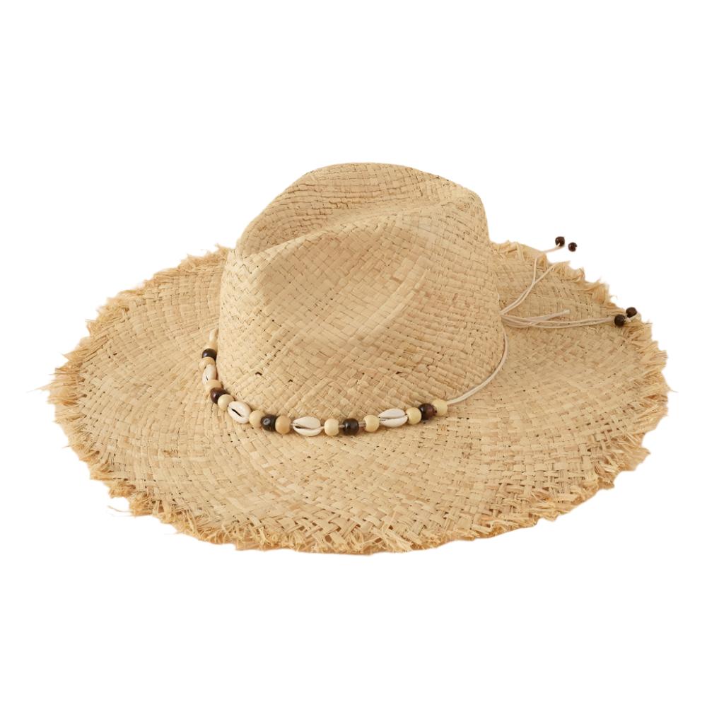 Raffia women's beach hat with big brim for stylish sun protection