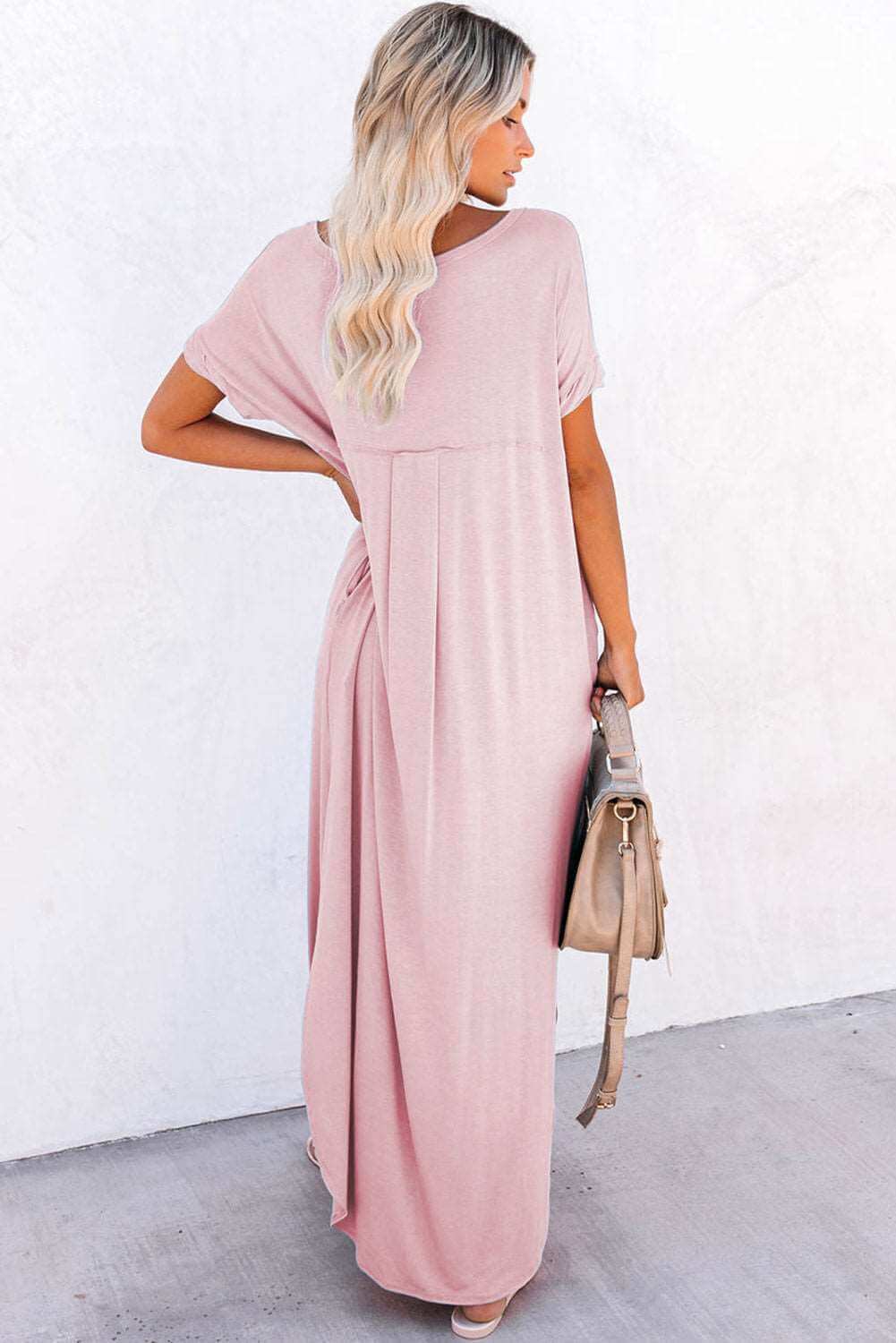 Comfortable stylish maxi pink dress