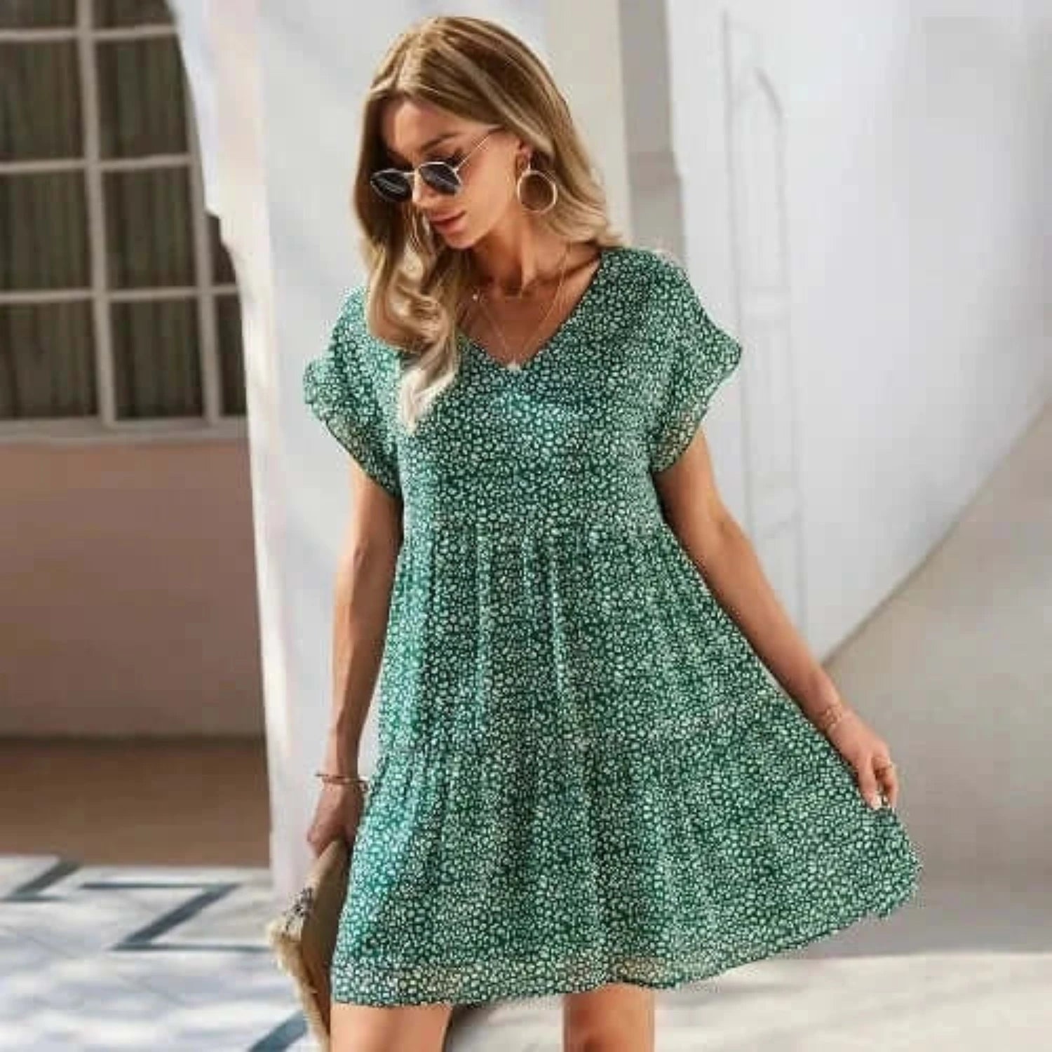 Lightweight short beach dress perfect for summer.