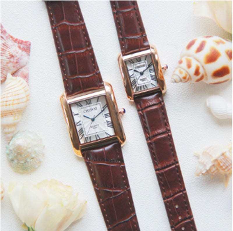 Leather watch for woman Tank watch for women