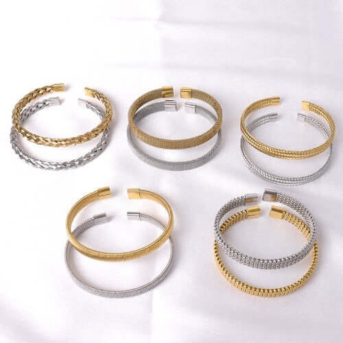 18 kt gold plated bracelets