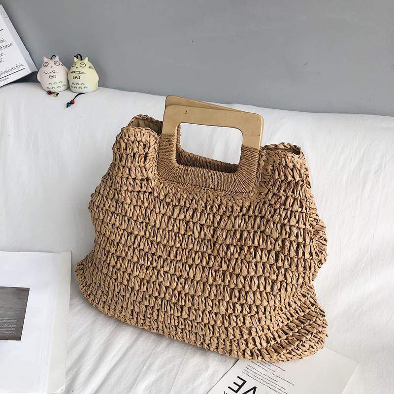 Jute bag for the beach Staw bag for the beach