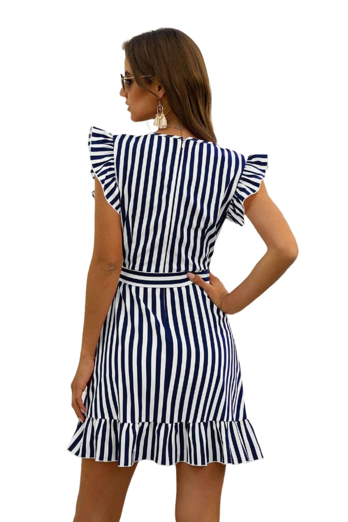 affordable mini dress affordable women dresses elegant dresses for women fashion dress for women Striped Ruffled Dress