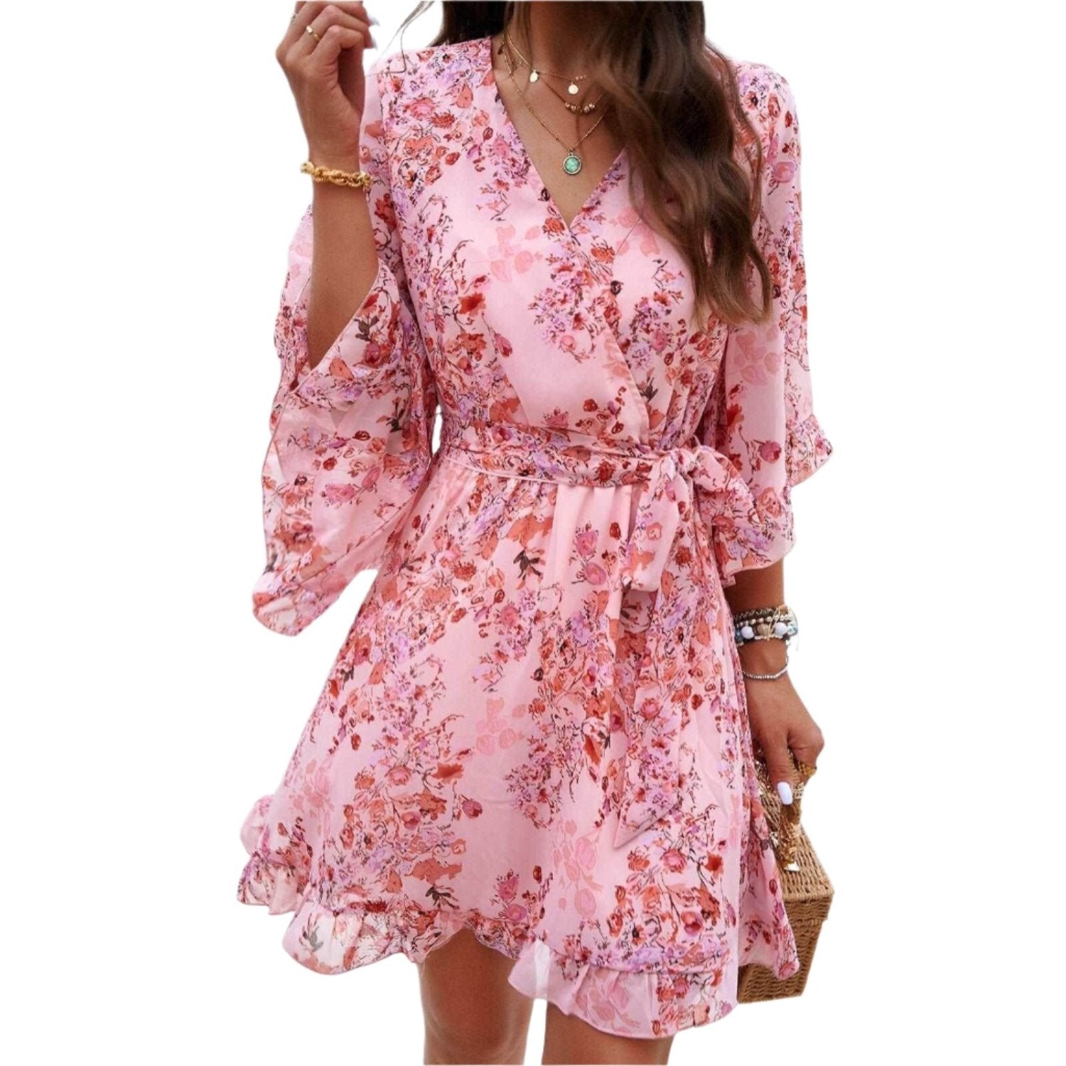 Stylish floral print dress designed for comfort and fashion.