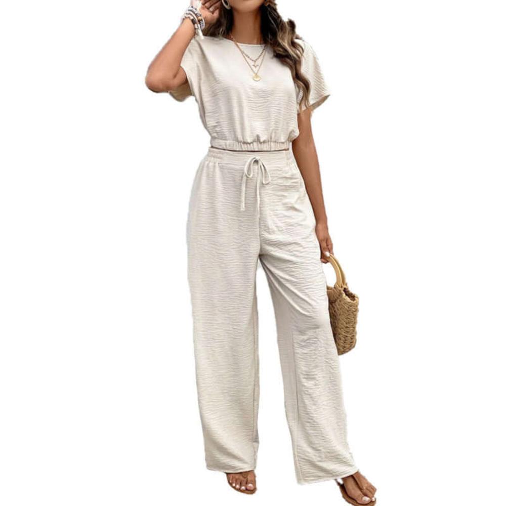 baggy pants beige baggy pants and top set wide leg pants