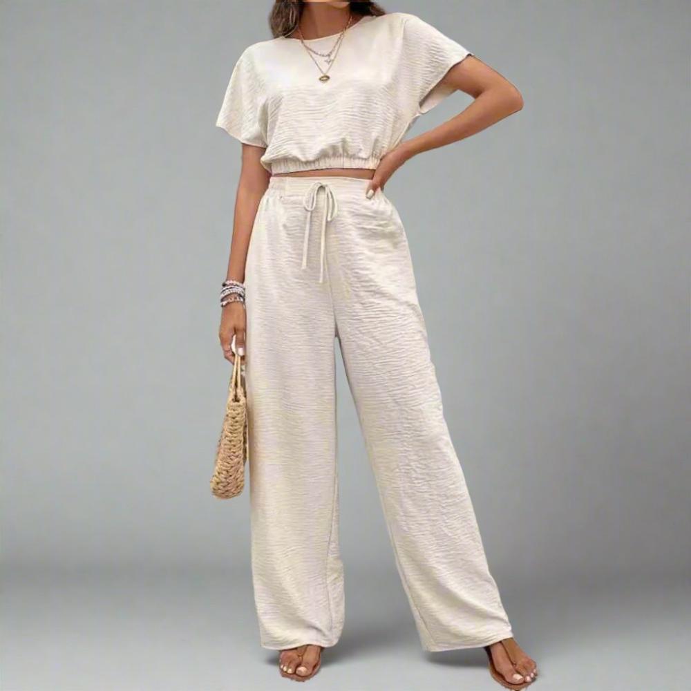 baggy pants beige baggy pants and top set wide leg pants