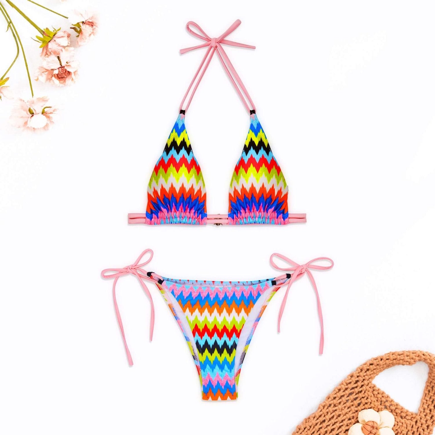 Backless design bikini with high elasticity