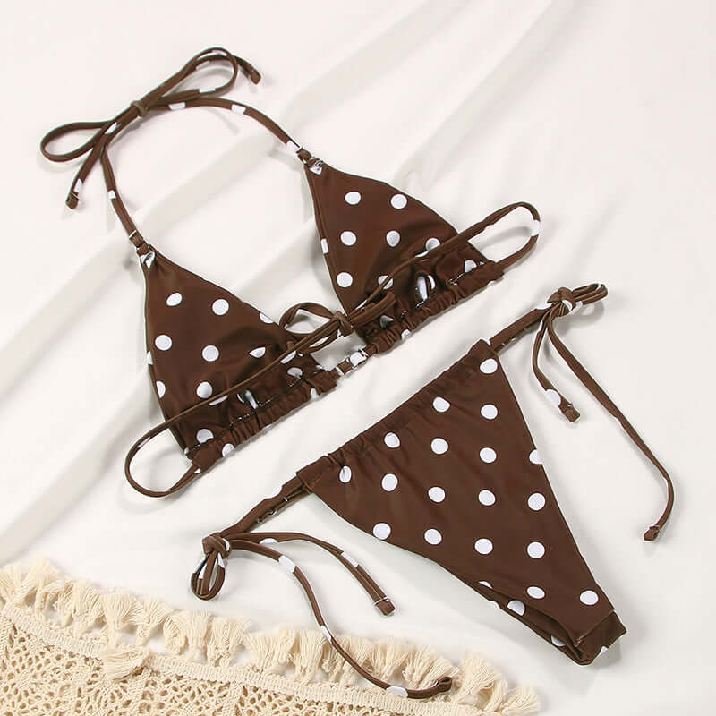 Polka Dot Print Split Swimsuit Bikini