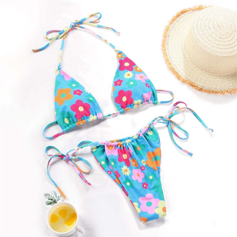 Polka Dot Print Split Swimsuit Bikini