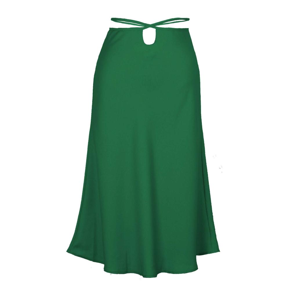 High-Quality Polyester Women's Skirt with Lace-Up Detail