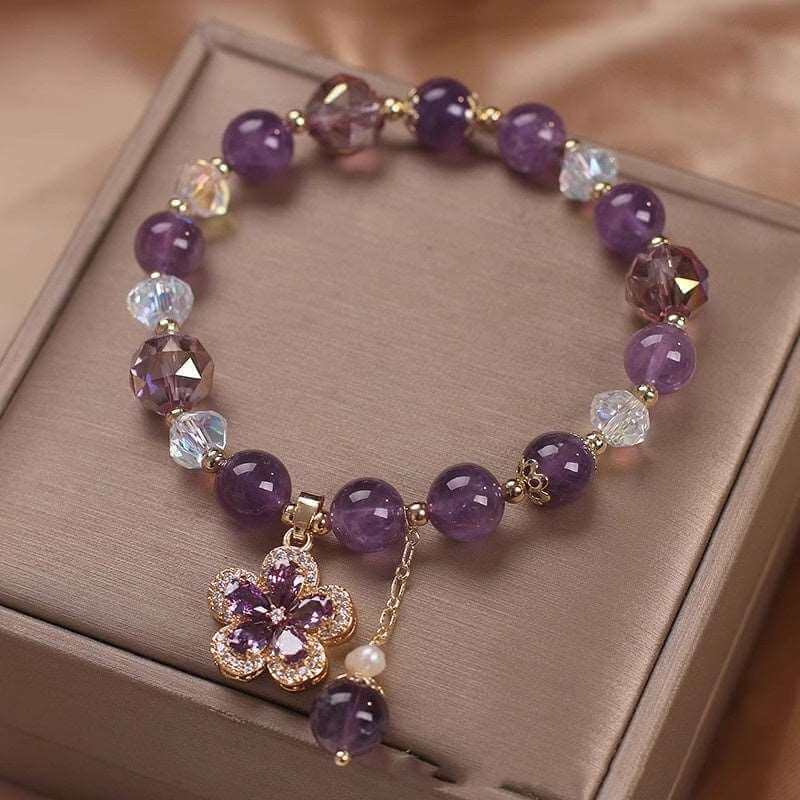 18 kt gold plated bracelets Amethyst bracelet beaded amethyst bracelet luxury bracelet Minimalist bracelets