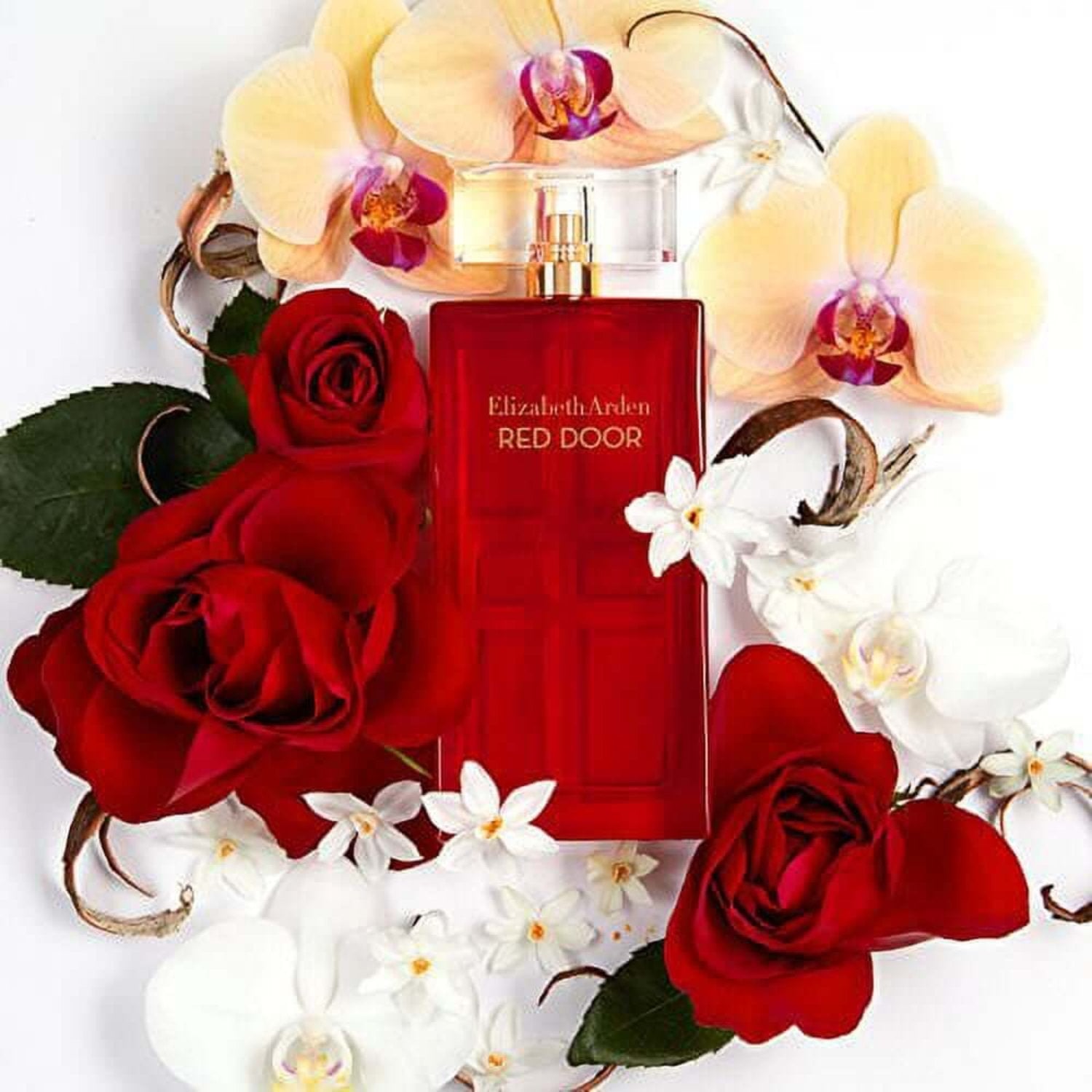 Red Door perfume bottle - Glossy finish and luxurious design.